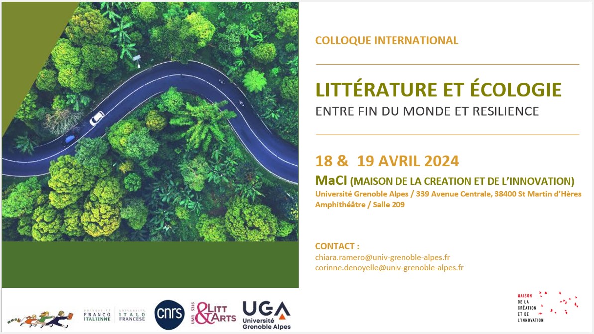 Colloque international - Littérature et Ecologie à la MACI 18-19 Avril 2024