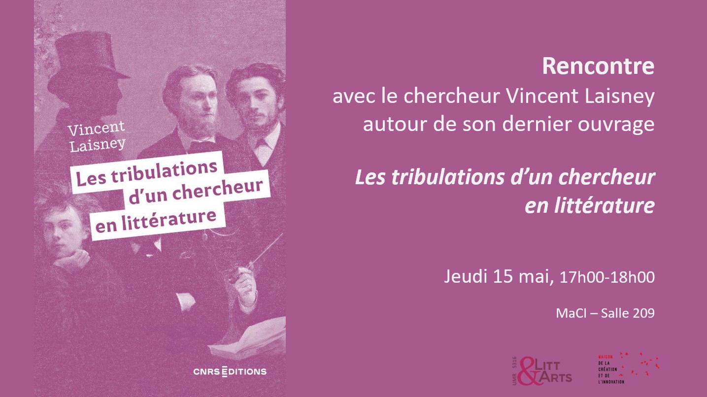 tre avec le chercheur Vincent Laisney autour de son dernier ouvrage