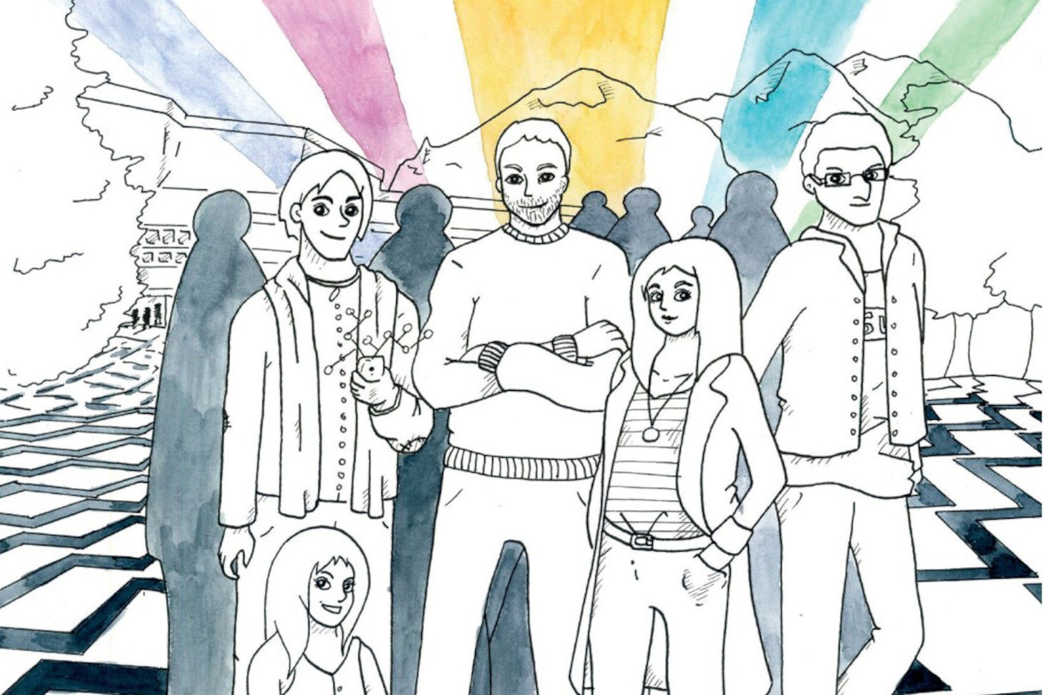 Dessin qui montre des étudiants de l'UGA